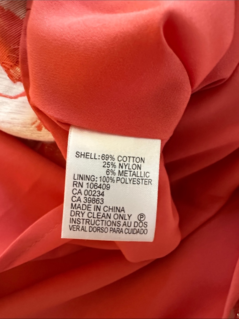 NWT Tahari Arthur Levine Retro Coral and Gold Brocade Cocktail Dress “Bonnie” - Picture 14 of 15